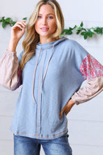 Load image into Gallery viewer, Blue Color Block Turtleneck Color Block Top