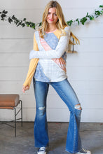 Load image into Gallery viewer, Floral Color Block Rib Terry Out Seam Stitch Detail Pullover