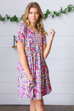 Load image into Gallery viewer, Lilac &amp; Rose Floral Babydoll Fit and Flare Dress