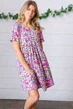 Load image into Gallery viewer, Lilac &amp; Rose Floral Babydoll Fit and Flare Dress
