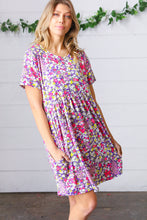 Load image into Gallery viewer, Lilac &amp; Rose Floral Babydoll Fit and Flare Dress