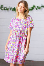 Load image into Gallery viewer, Lilac &amp; Rose Floral Babydoll Fit and Flare Dress