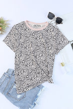 Load image into Gallery viewer, Apricot Cheetah Print Crew Neck Top