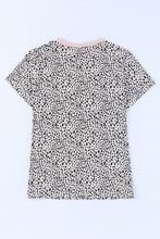 Load image into Gallery viewer, Apricot Cheetah Print Crew Neck Top