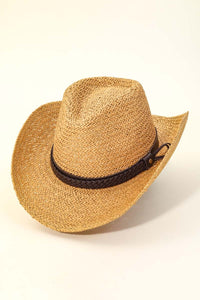 accessor One Size Fits All Tan Straw Braided Belt Strap Fashion Hat