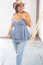 Load image into Gallery viewer, Apparel &amp; Accessories Blue V Neck Babydoll Button Detail Ruffle Top