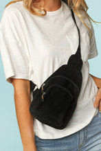 Load image into Gallery viewer, Apparel &amp; Accessories One Size Fits All Black Corduroy Sling Crossbody Bag