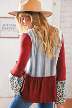 Load image into Gallery viewer, Berry Hacci Aztec Multistripe Outseam Bell Sleeve Top