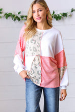Load image into Gallery viewer, Coral &amp; Leopard Two-Tone Color Block Top