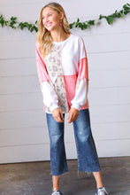 Load image into Gallery viewer, Coral &amp; Leopard Two-Tone Color Block Top