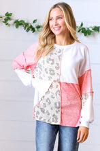 Load image into Gallery viewer, Coral &amp; Leopard Two-Tone Color Block Top