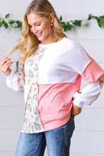 Load image into Gallery viewer, Coral &amp; Leopard Two-Tone Color Block Top