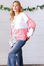 Load image into Gallery viewer, Coral &amp; Leopard Two-Tone Color Block Top