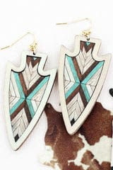 Jewelry Cheyenne Chevron Wood Arrowhead Earrings