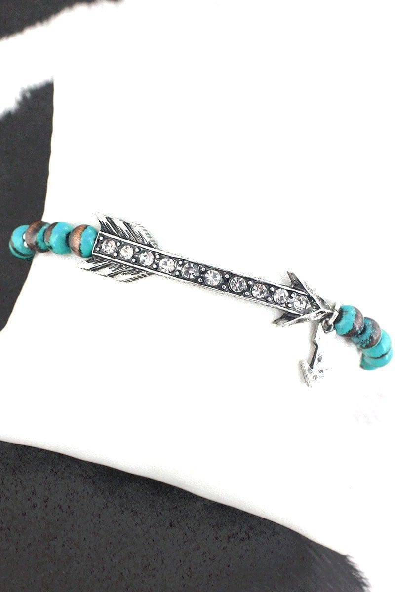 Jewelry Crystal Arrow Patina Pearl Bracelet