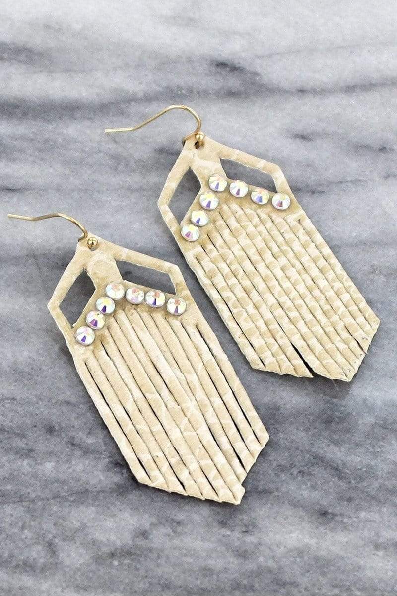 Jewelry Crystal Snakeskin Shredded Earrings