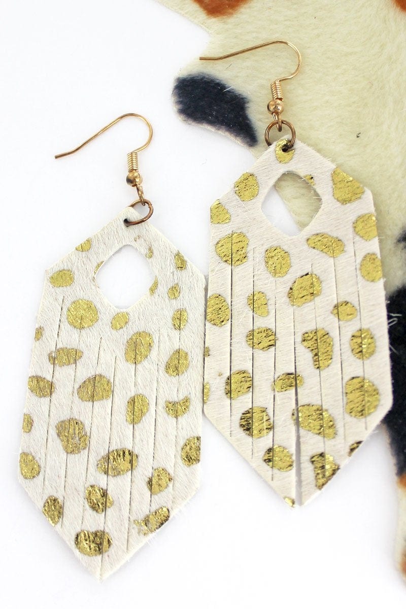 Jewelry Gold Leopard Shredded Earrings