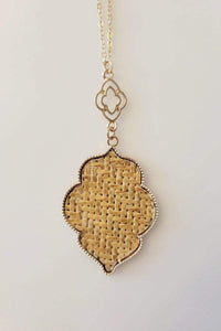 Jewelry Rattan Woven Pendant Necklace