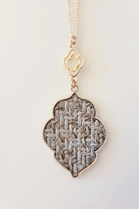 Jewelry Rattan Woven Pendant Necklace