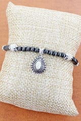 Jewelry Topeka Howlite and Silver Pearl Teardrop Concho Bracelet