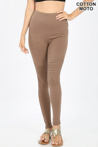 Leggings Hadley Cotton Moto Leggings - Mocha