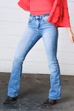 Load image into Gallery viewer, Light Wash Cotton High Rise Bell Bottom Denim Jeans