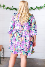 Load image into Gallery viewer, Mint Floral Babydoll Bell Sleeve Pocketed Dress