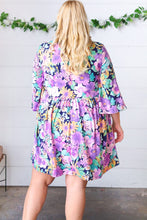 Load image into Gallery viewer, Mint Floral Babydoll Bell Sleeve Pocketed Dress