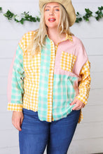 Load image into Gallery viewer, Mint &amp; Pink Cotton Plaid Check Baby Doll Raglan Shirt