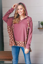 Load image into Gallery viewer, Plum Ethnic Outseam Drawstring Hoodie