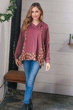 Load image into Gallery viewer, Plum Ethnic Outseam Drawstring Hoodie