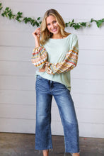 Load image into Gallery viewer, Sage Boho Print Challis Drop Sleeve Top