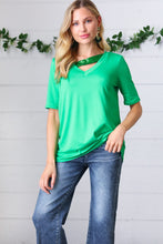 Load image into Gallery viewer, Saint Patty Green Asymmetrical Sequin Banded V Neck Top