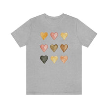 Load image into Gallery viewer, T-Shirt Athletic Heather / S Watercolor Hearts Graphic Tee
