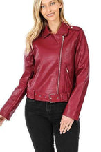 Load image into Gallery viewer, Top Belted Moto Jacket - Red